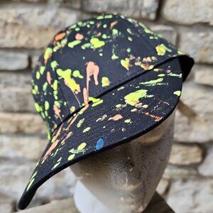 Neon Paint Splatter Back to the 80s Hat